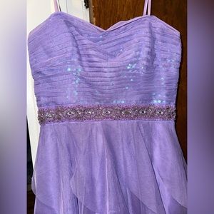 Lavender/Lilac Sequin Strapless Gown